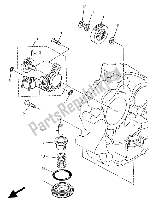 All parts for the Oil Pump of the Yamaha XV 125 S 1999