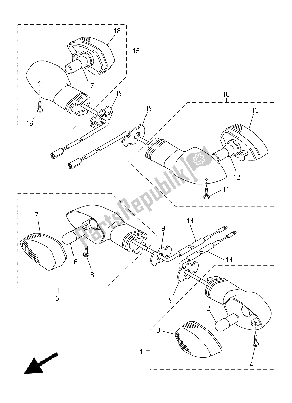 Toutes les pièces pour le Lumière Clignotante du Yamaha WR 250X 2014