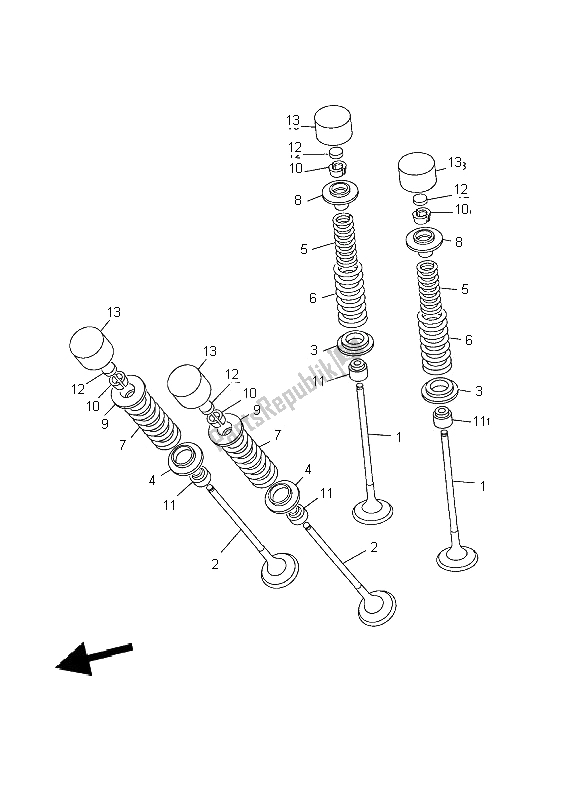 Tutte le parti per il Valvola del Yamaha YZF R6 600 2002