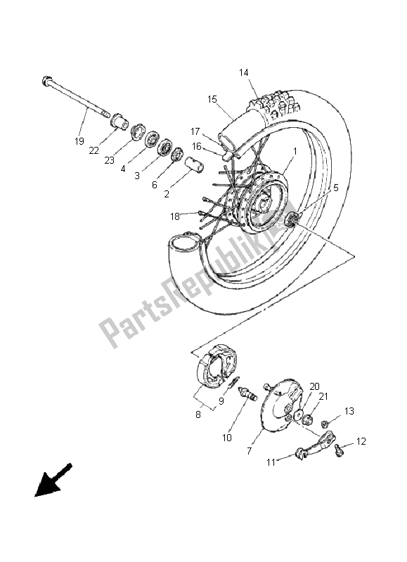 Toutes les pièces pour le Roue Avant du Yamaha PW 80 2005