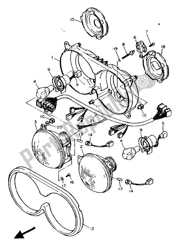 Toutes les pièces pour le Phare du Yamaha FZR 750R 1990