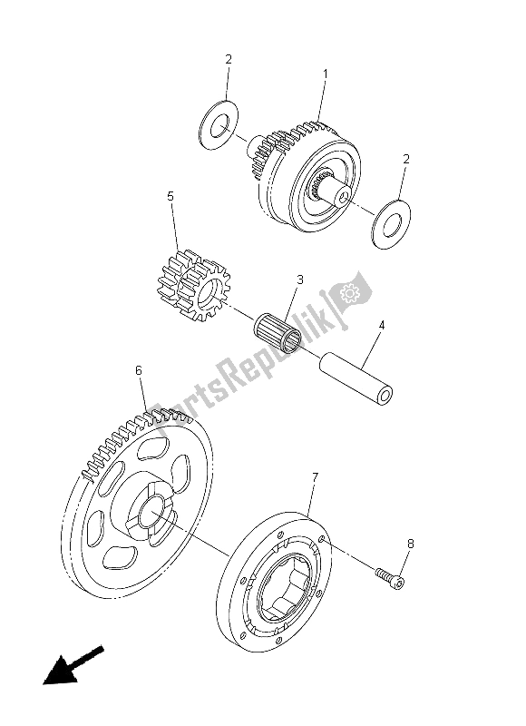 Toutes les pièces pour le Embrayage De Démarrage du Yamaha WR 450F 2014