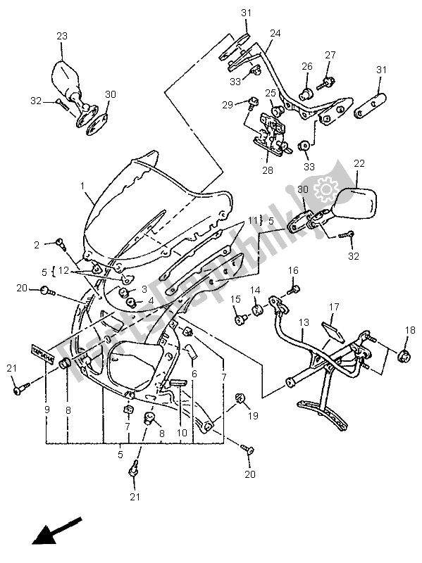 Wszystkie części do Os? Ona 1 Yamaha YZF 750R 1995