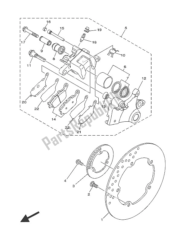 Wszystkie części do Zacisk Hamulca Tylnego Yamaha MT 09 Tracer ABS 900 2016
