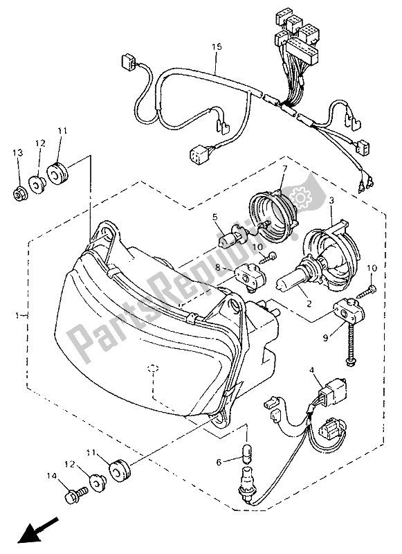 Toutes les pièces pour le Phare du Yamaha GTS 1000 1993