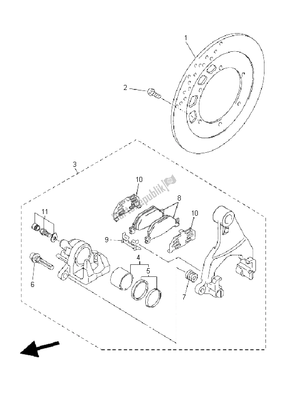 Tutte le parti per il Pinza Freno Posteriore del Yamaha FJR 1300 AS 2006