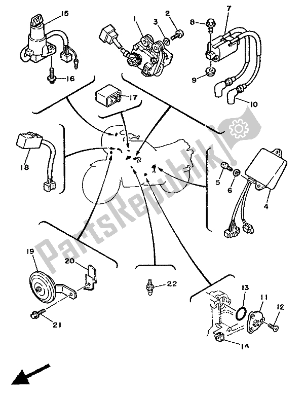 All parts for the Electrical 2 of the Yamaha RD 350 LCF 1988