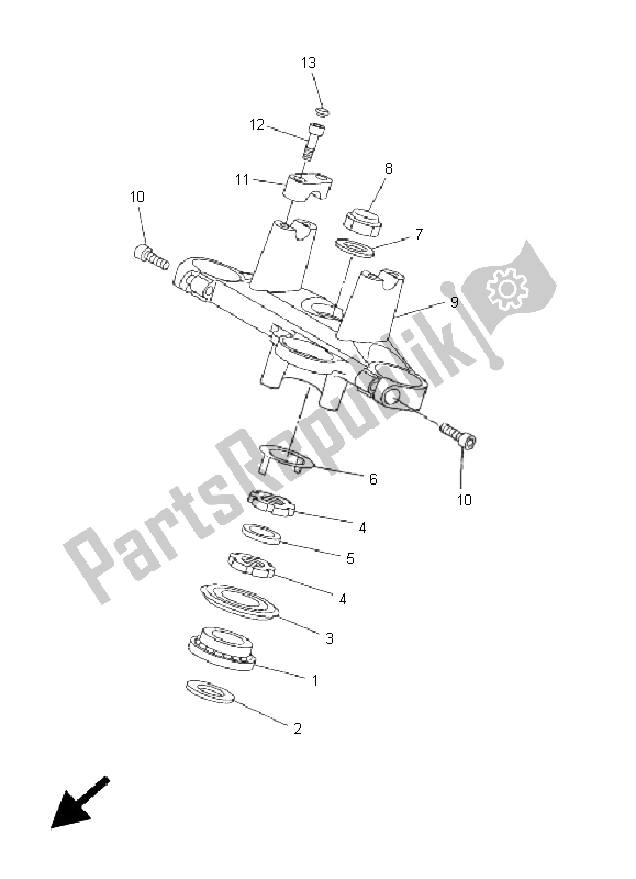 All parts for the Steering of the Yamaha FZ6 N 600 2005