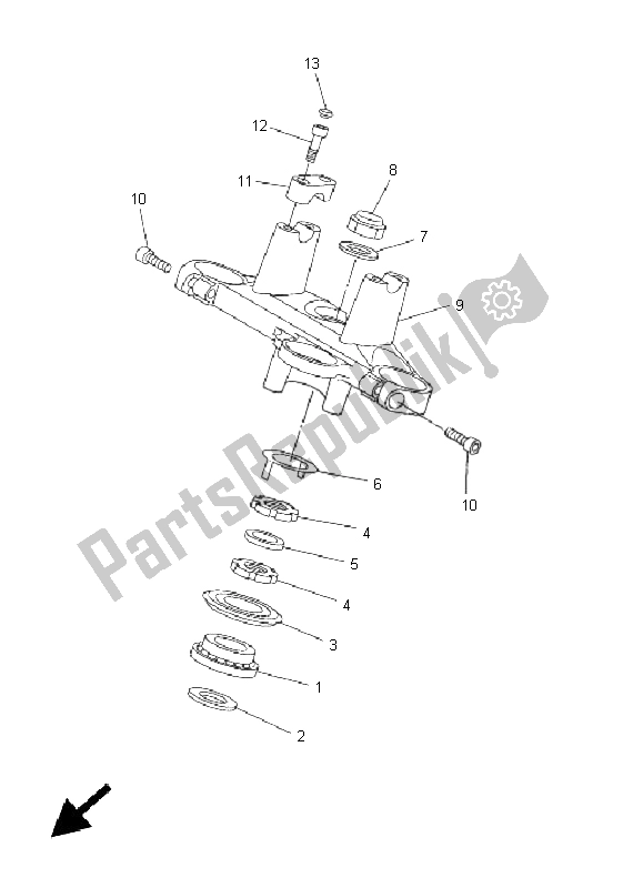 Alle onderdelen voor de Sturen van de Yamaha FZ6 N 600 2005