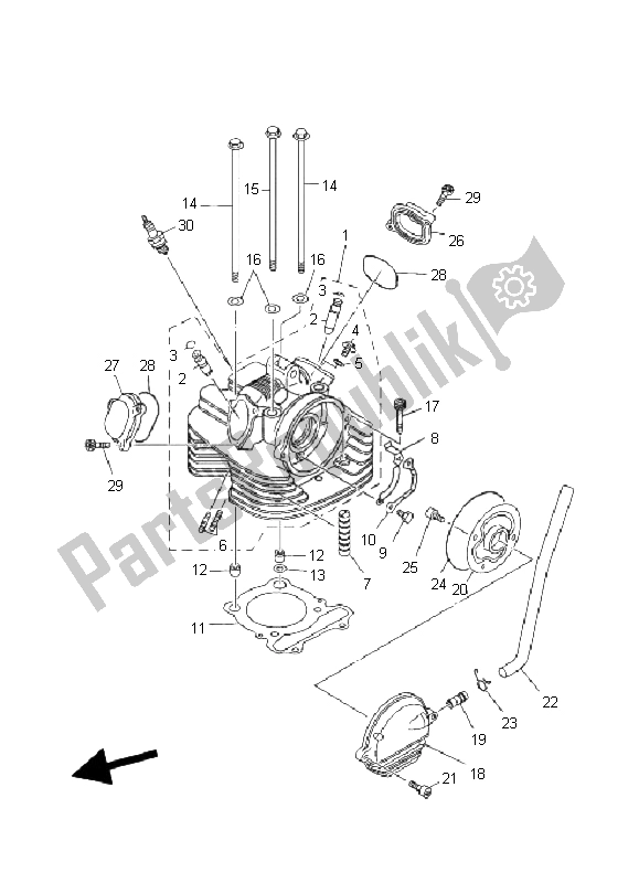 Wszystkie części do G? Owica Cylindra Yamaha YFM 350 FA Bruin 4X4 2004