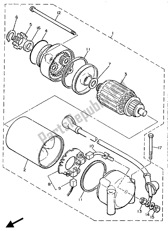 Toutes les pièces pour le Demarreur du Yamaha XJ 900 1990