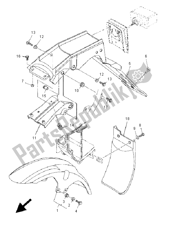 All parts for the Fender of the Yamaha XG 250 Tricker 2005