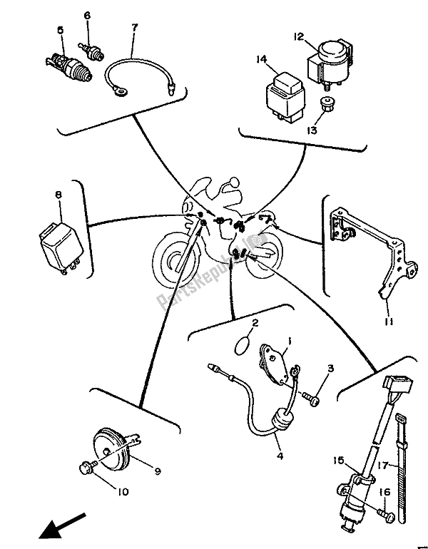 All parts for the Electrical 2 of the Yamaha XTZ 750 Supertenere 1990