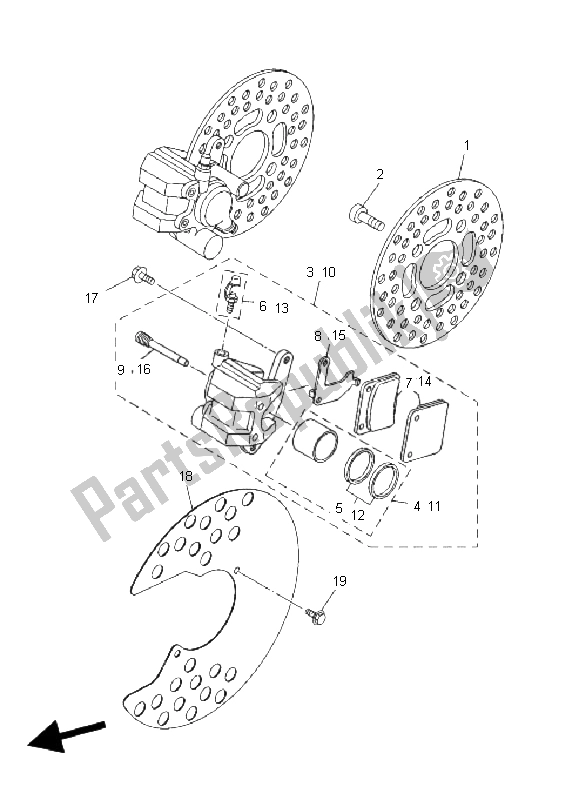 Tutte le parti per il Pinza Freno Anteriore del Yamaha YFM 250 Bear Tracker 2X4 2004