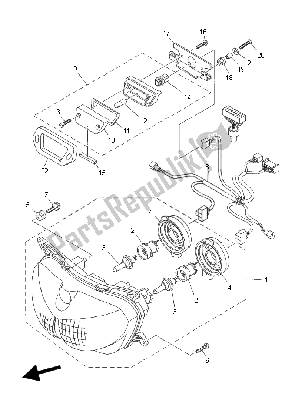 Tutte le parti per il Faro del Yamaha TDM 900 2008