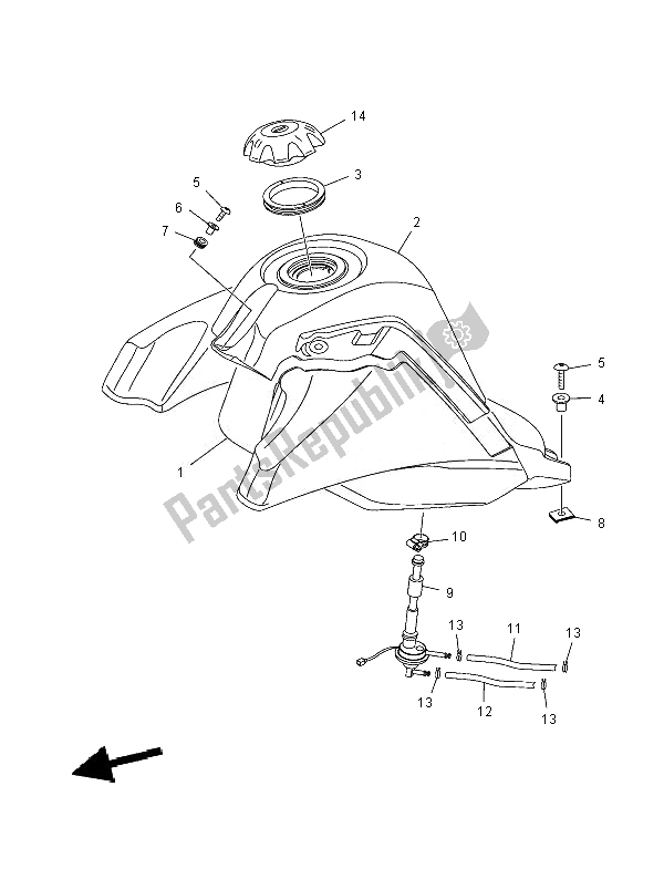 Todas las partes para Depósito De Combustible de Yamaha XT 125R 2007