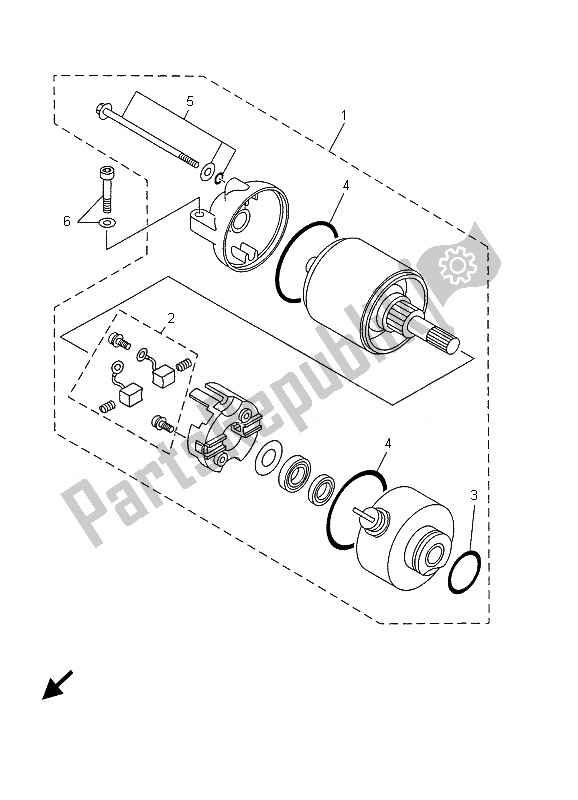 Todas as partes de Motor De Arranque do Yamaha YP 125E Majesty 2007