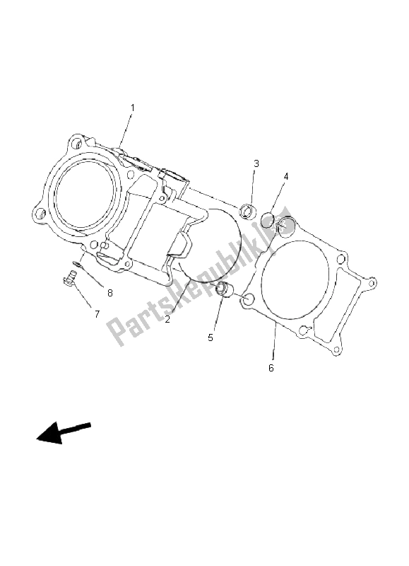 Wszystkie części do Cylinder Yamaha YFM 400F Kodiak 4X4 2003