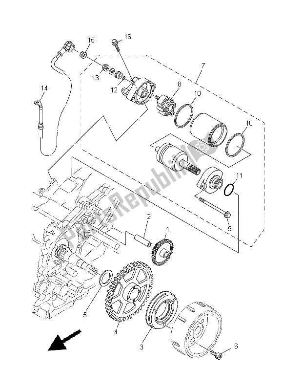 All parts for the Starter of the Yamaha XP 500A 2013