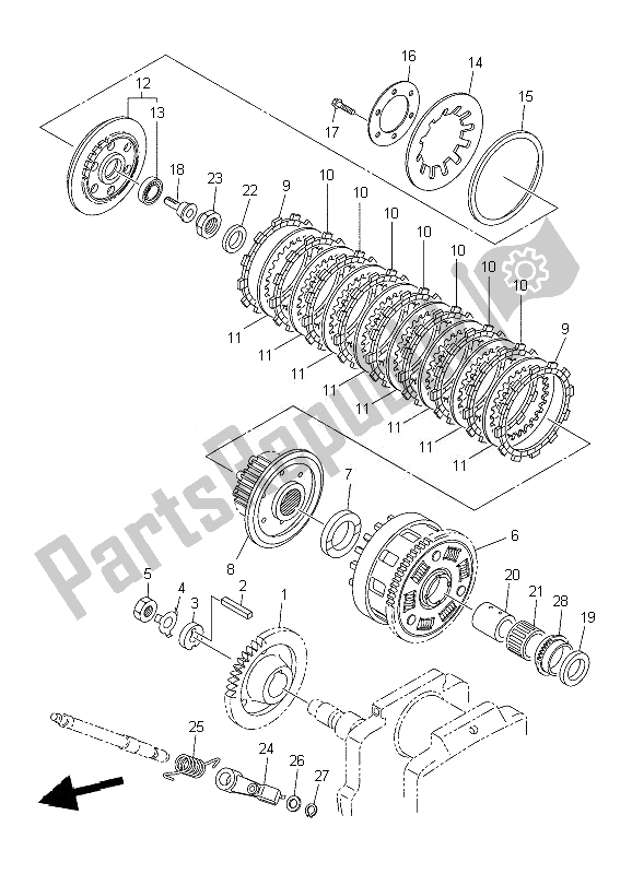 Wszystkie części do Sprz? G? O Yamaha XVS 950A 2010