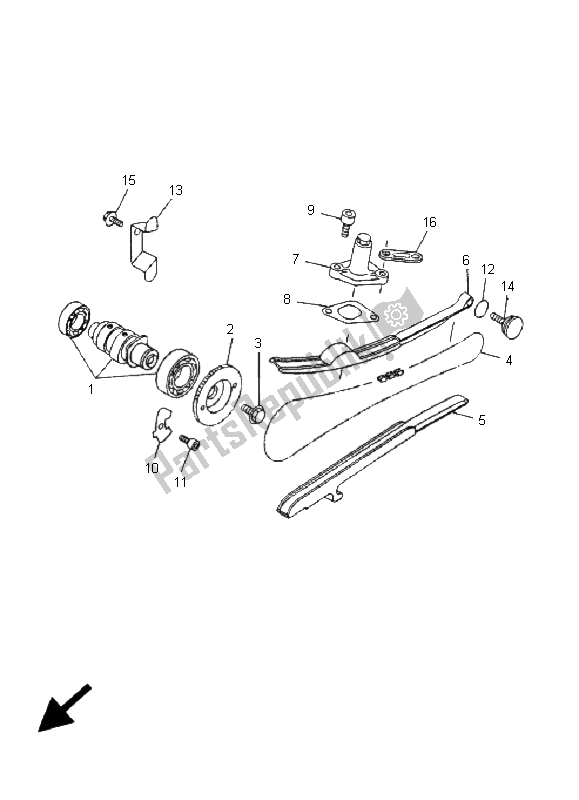 All parts for the Camshaft & Chain of the Yamaha YP 125E Majesty 2009