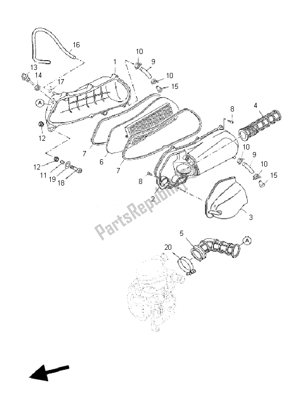 Tutte le parti per il Immissione 2 del Yamaha YP 250R X MAX 2010