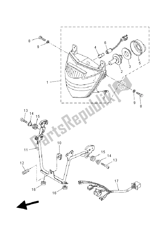 Wszystkie części do Reflektor Yamaha XT 660R 2008