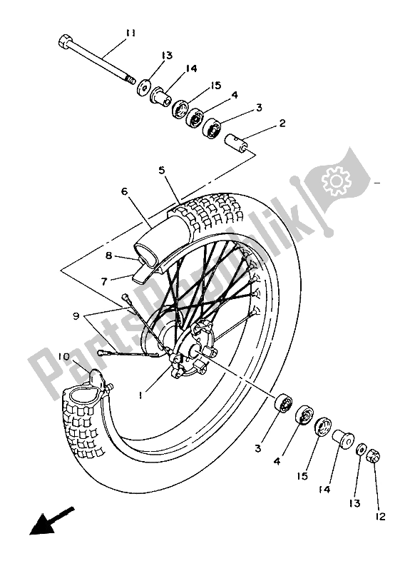 Tutte le parti per il Ruota Anteriore del Yamaha YZ 80 1986