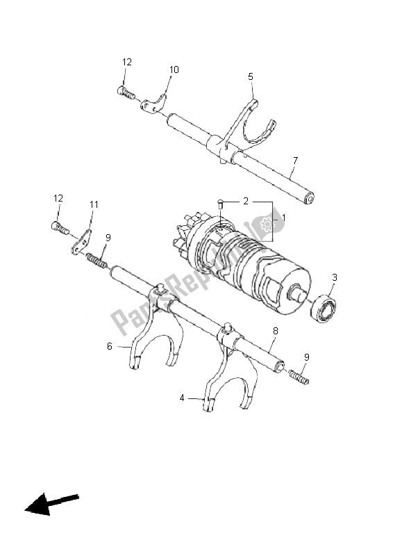 All parts for the Shift Cam & Fork of the Yamaha FZ1 S Fazer 1000 2010