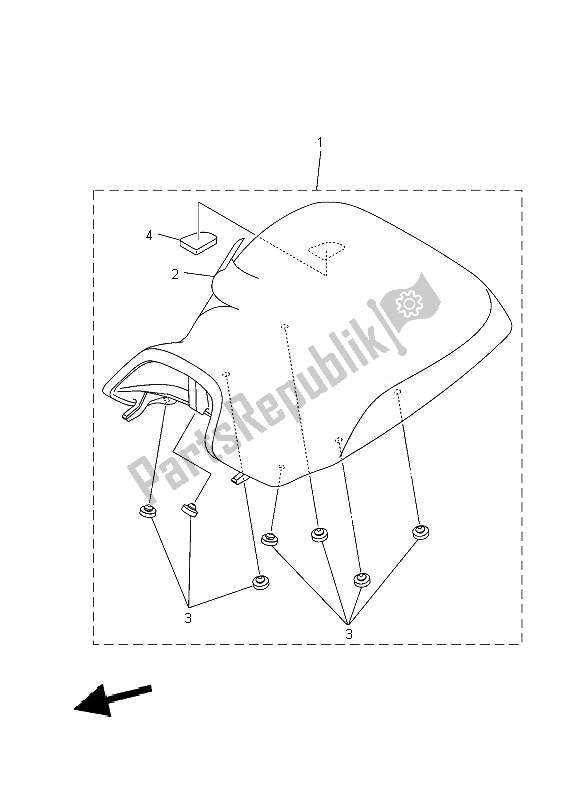 Todas las partes para Asiento de Yamaha YFM 700F Grizzly FI EPS 4X4 2010