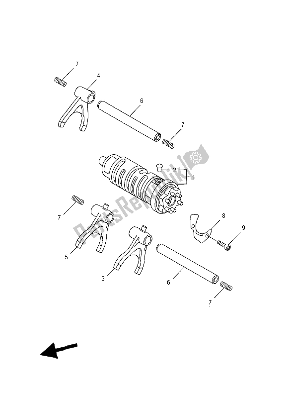 Wszystkie części do Krzywka Zmiany Biegów I Widelec Yamaha FZS 1000 S Fazer 2004