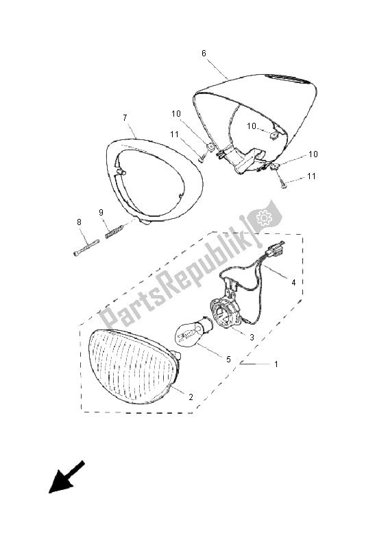 Todas las partes para Faro de Yamaha YH 50 WHY 2005