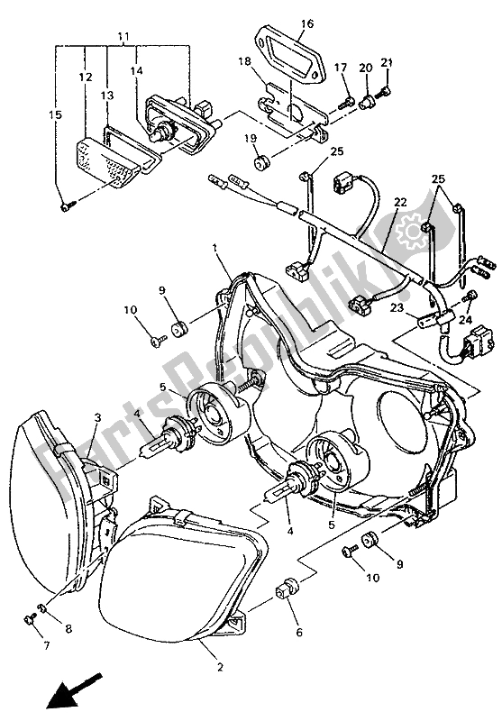 Wszystkie części do Alternate (reflektor) (do Tego) Yamaha YZF 750R 1994