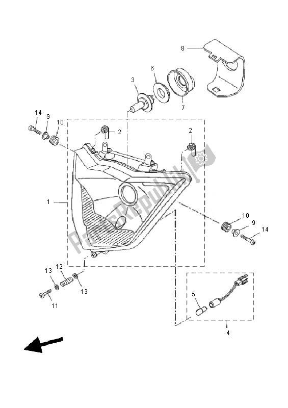 Toutes les pièces pour le Phare du Yamaha WR 125X 2010