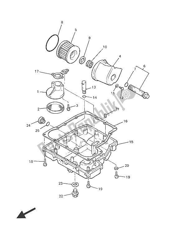 All parts for the Oil Cleaner of the Yamaha XJR 1300C 2016