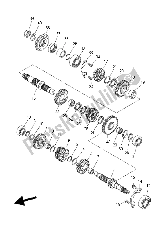 Wszystkie części do Przenoszenie Yamaha MT 01 1670 2008