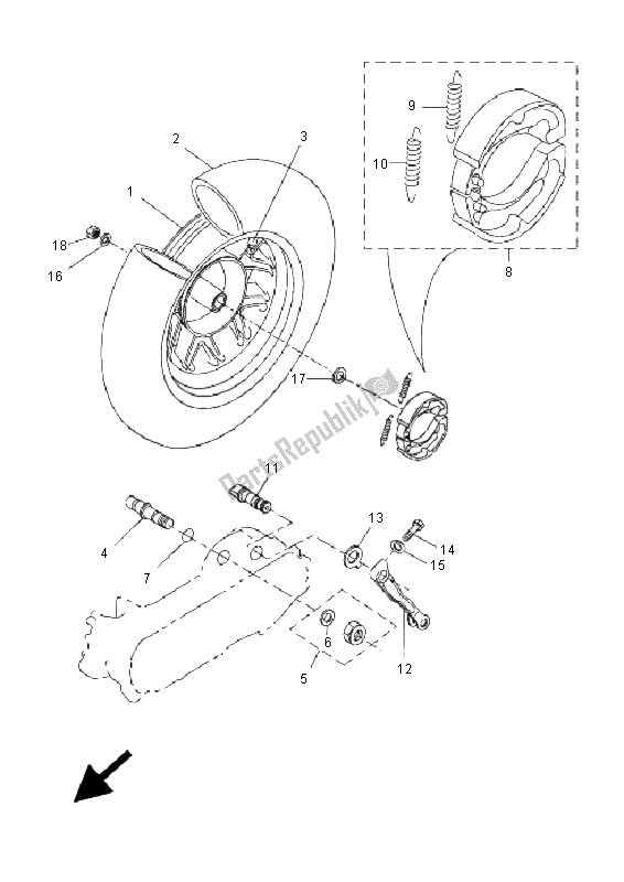 Todas las partes para Rueda Trasera de Yamaha CW 50 BWS 2005