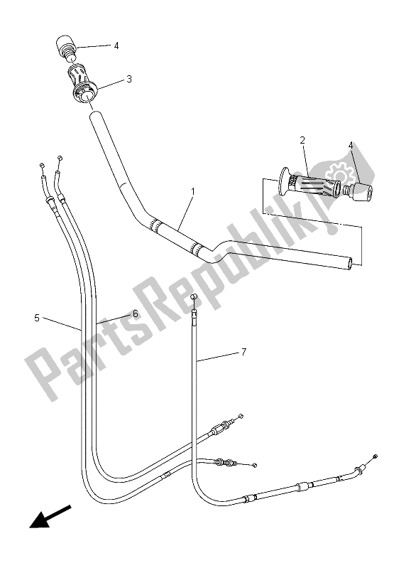 Alle onderdelen voor de Stuurhendel En Kabel van de Yamaha XJ6 SA 600 2015