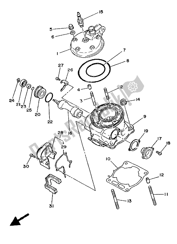 Todas as partes de Cilindro do Yamaha YZ 125 1986