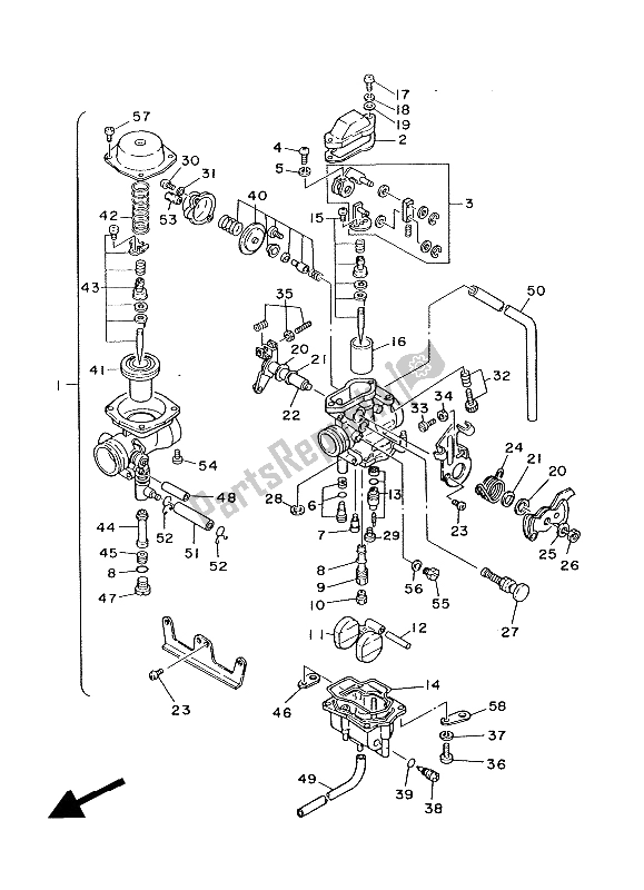 Todas las partes para Carburador de Yamaha XT 350 1988