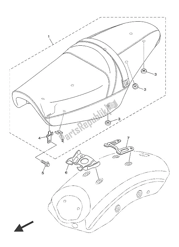 All parts for the Seat of the Yamaha XVS 950 CR 60 TH Anniversy 2016