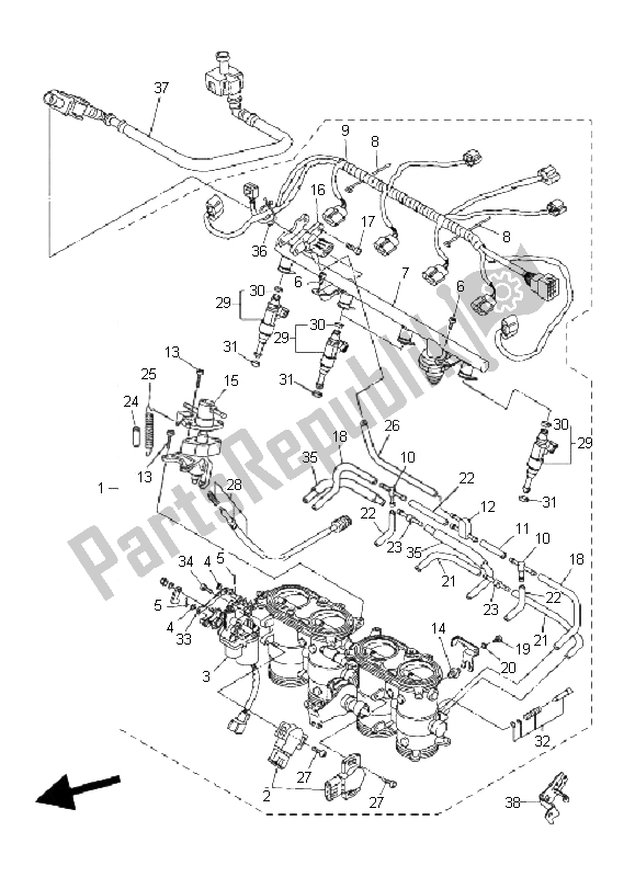 Alle onderdelen voor de Intake 2 van de Yamaha FZ1 N Fazer 1000 2006