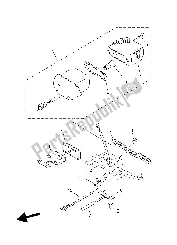 Todas as partes de Luz Traseira do Yamaha XVS 250 2004