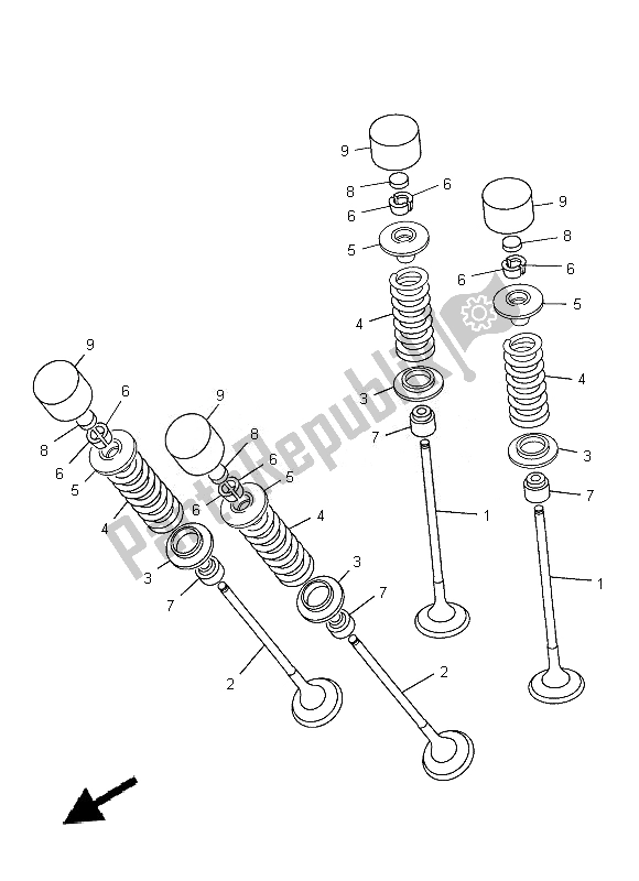 Todas las partes para Válvula de Yamaha FZ8 N 800 2014