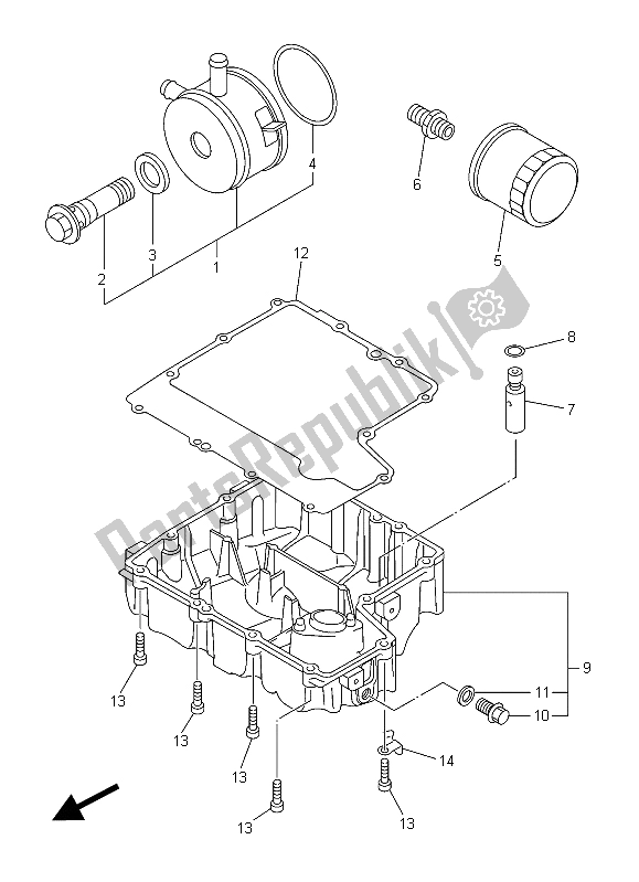 All parts for the Oil Cleaner of the Yamaha XJ6 FA 600 2015