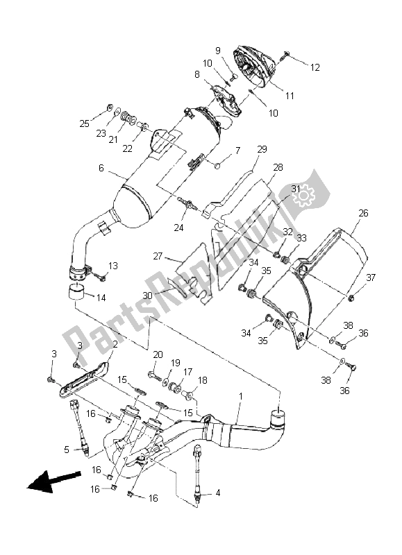 Tutte le parti per il Scarico del Yamaha XT 1200Z Tenere 2011