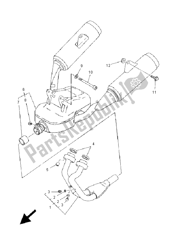 All parts for the Exhaust of the Yamaha TDM 850 2001