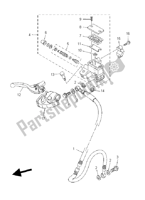 Tutte le parti per il Pompa Freno Anteriore del Yamaha YZ 85 SW LW 2011