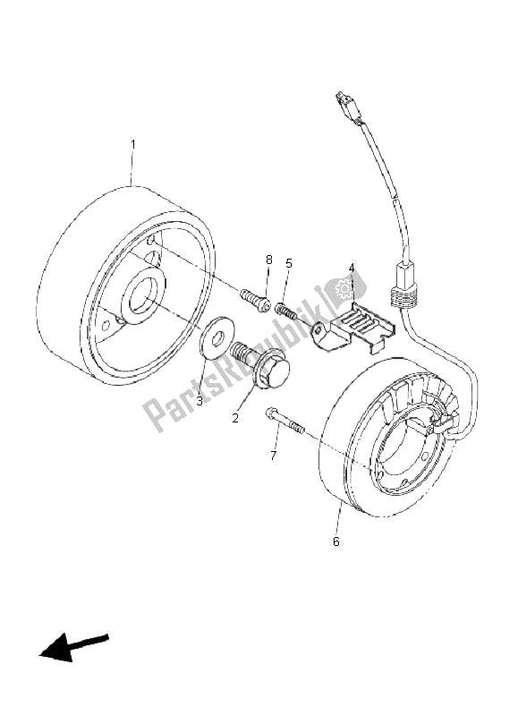 Toutes les pièces pour le Générateur du Yamaha FZ6 SA Fazer 600 2006