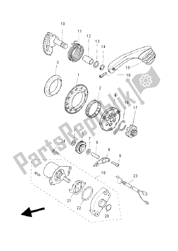 All parts for the Starter of the Yamaha YQ 50 Aerox 2011